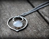 SPRINGPDX sale, Moonstone Necklace, Gemstone Jewelry, Lotus Petal