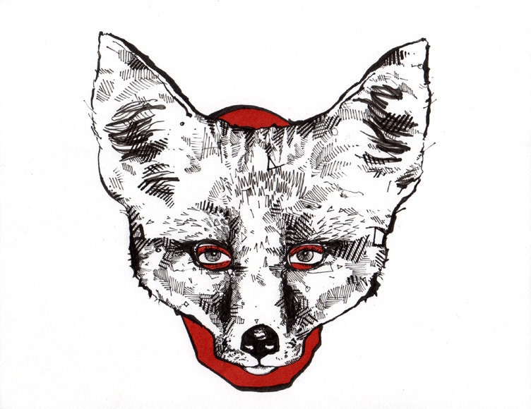 Red Fox - 14" x 11" - Print
