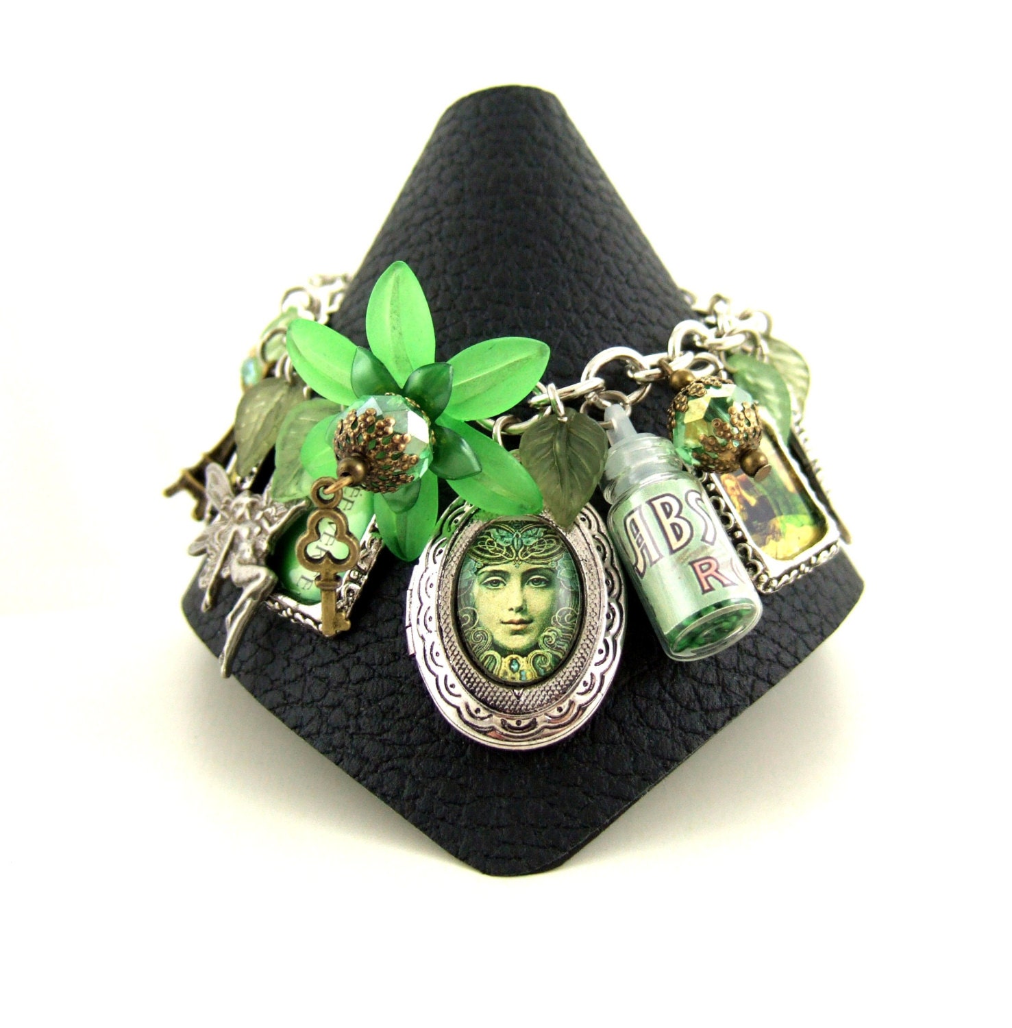 Absinthe Bracelet La Fee Verte Charm Bracelet The Green Fairy Absinthe Jewellery UK Absinthe Jewelry