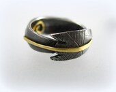 arrowhead ring in sterling silver and 18 karat gold size 8