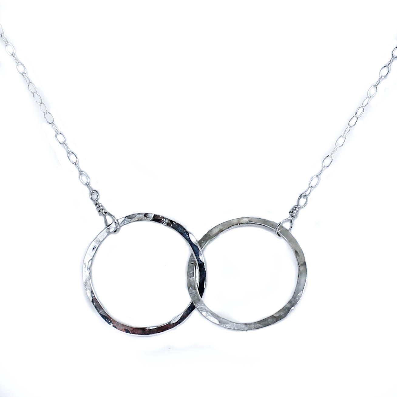 Together Forever Necklace - Hand Fused Sterling Silver Interlocking Circle Pendant