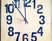 clock 9x9 simple modern with black numbers.  MADE TO ORDER