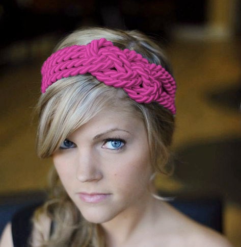 Hot pink sailor knot headband