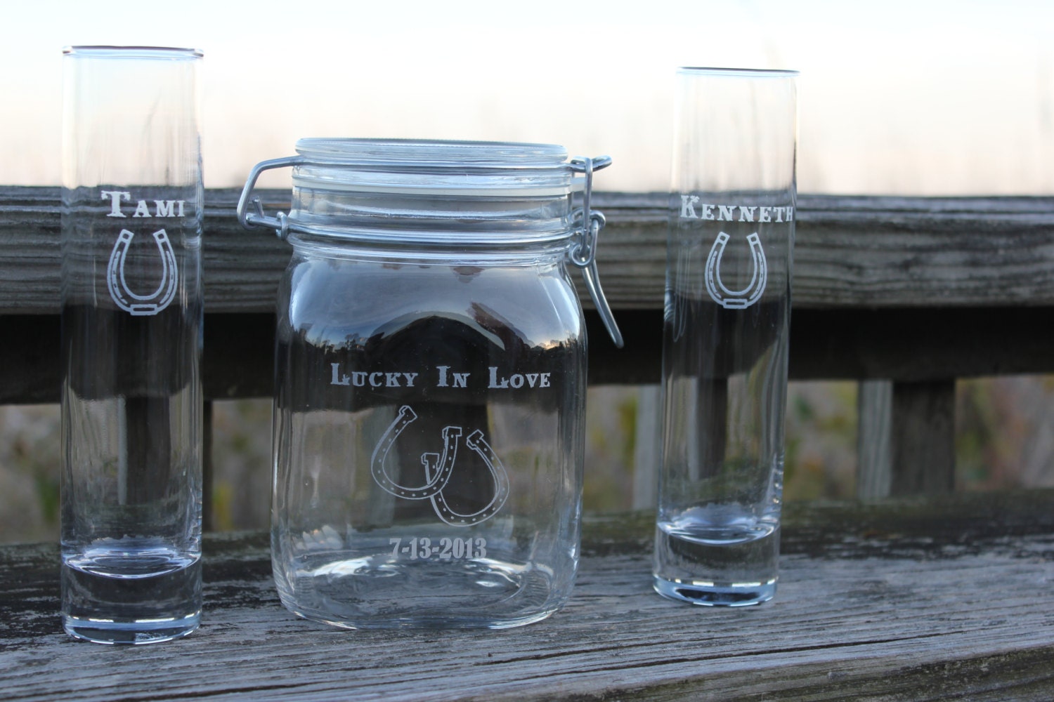 Three Piece Unity Sand Ceremony Set, Lucky in Love