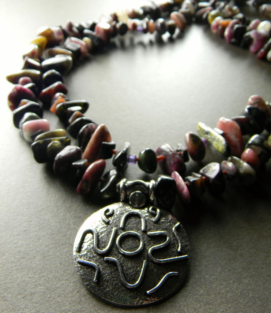Tourmaline Necklace Sterling Silver Pendant OOAK Handmade