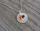 Auburn University Hand Stamped Metal Necklace
