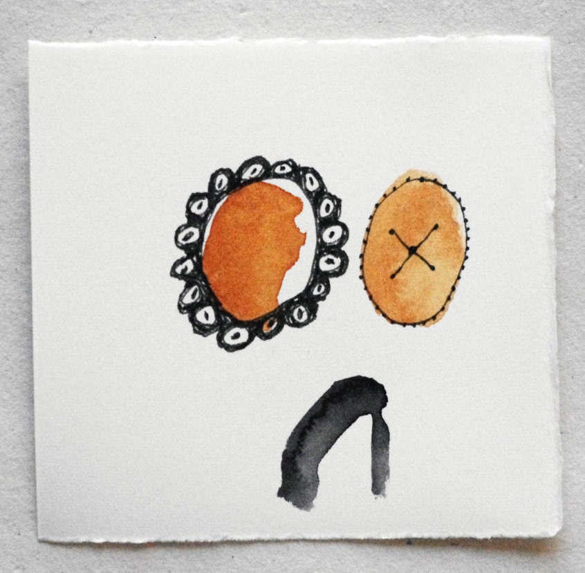 Medallions / Ink and Watercolor
