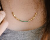 Turquoise and Gold Nugget Necklace