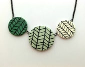 Chevron Necklace White, Mint, and Green