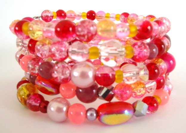 Cuff Bracelet, Wrap around, Fruit Punch.