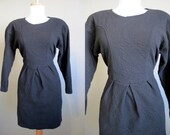 Body Con Black Dress Knit Mini Long Sleeve Small