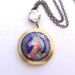 Cloisonne Vintage Unicorn Locket, Long chain Necklace with Vintage Clear Gem, Handmade Jewelry