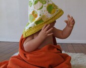 Green and Orange Hooded Owl Towel for Babies Who Will Grow into Kids