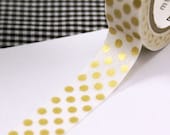 METALLIC GOLD large polka dots MT Kamoi Washi Paper Masking Tape-11 Yards