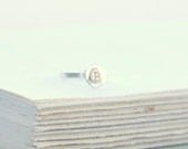 Personalized Graduation Ring Sterling Silver and 14 K Gold Stamped Initials