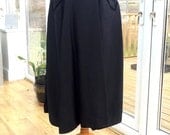 Vintage 1950s Black Circle Skirt With Pockets