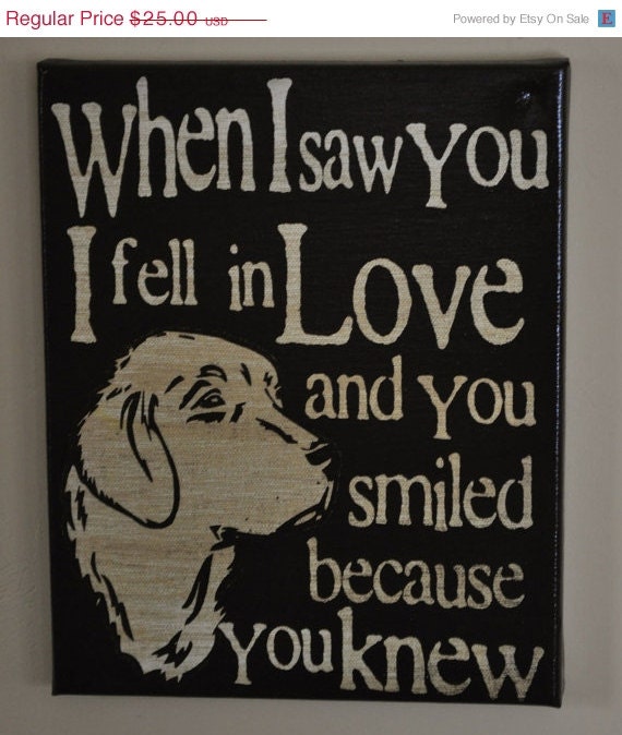 Mad-4-Grads Super Sale Saw you I fell In Love - Golden Retriever -Unique Canvas Art, wall decor, wall art, Custom Dog  Breed, Pet  Art