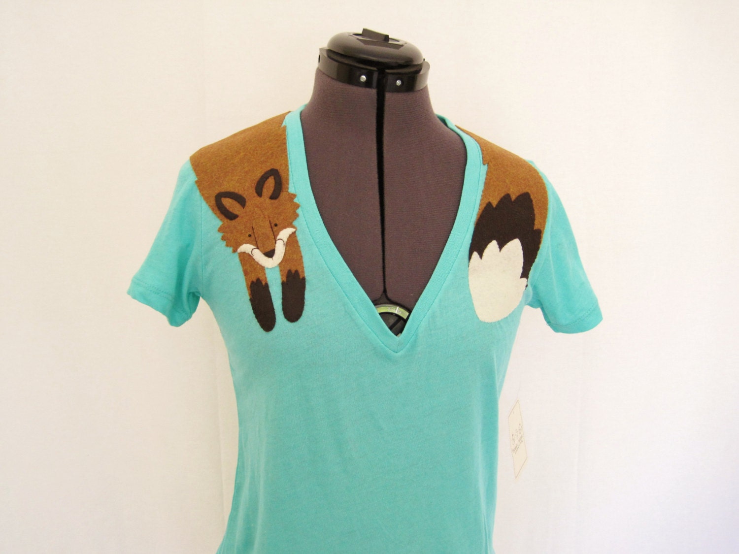 Wrapped Fox T-shirt in Seafoam Green