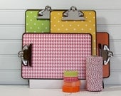 Papered Clipboards.  Journal Sized.  Set of Four Brights 1.