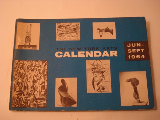 Vintage Mid Century Jun-Sept 1964 The New York Arts Calendar Magazine
