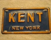 Vintage Mini License Plate New York KENT