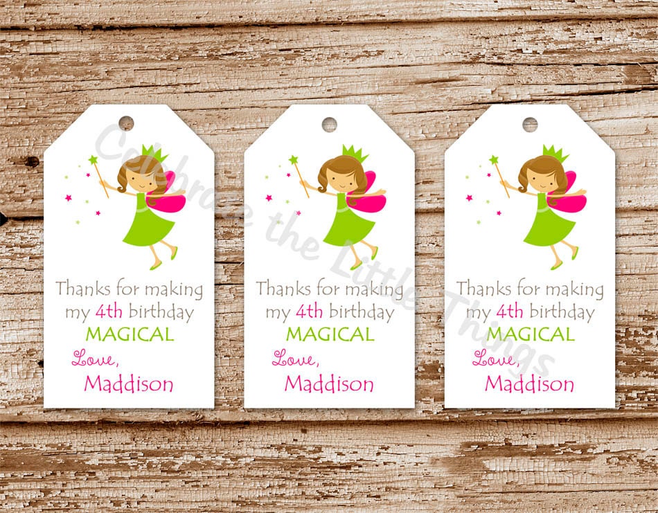 SET of 20 Fairy MINI Favor Tags, Hang Tags : Personalized, Choose Your Favorite Fairy Il_170x135