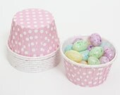 12 Light Pink Polka Dot Baking Cups - Pink Polka Dot Candy Cup - Ice Cream Cup - Treat Cups - Cupcake Liner - Party - Shower- Wedding Il_170x135