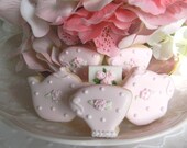 24 Dotted Swiss Teapot and Teacup Cookies  2 Dozen