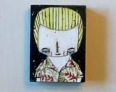 Buffy the Vampire Slayer SPIKE  BUffy ACEO Beeswax original mixed media painting Fantasy Sci Fi