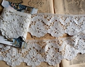 Antique Lace Bobbin Lace over 5ft long Handmade White Lace Rustic Primitive OOAK