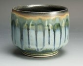 Handcrafted fluted stoneware tea cup tea bowl-Japanese yunomi-884