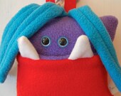 Red, Purple and Turquoise Tooth Fairy Monster Pillow Monster
