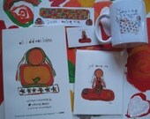 birthday bundle 1. all i did was listen book, grab bag mug, and a just being me bookmark, magnet and card.
