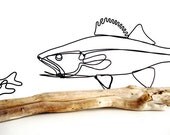 Walleye Chasing Minnows Wire Sculpture
