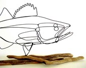 Walleye Fish Wire Sculpture