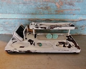 White Distressed 2 Tier Valet Wooden Chippy Paint