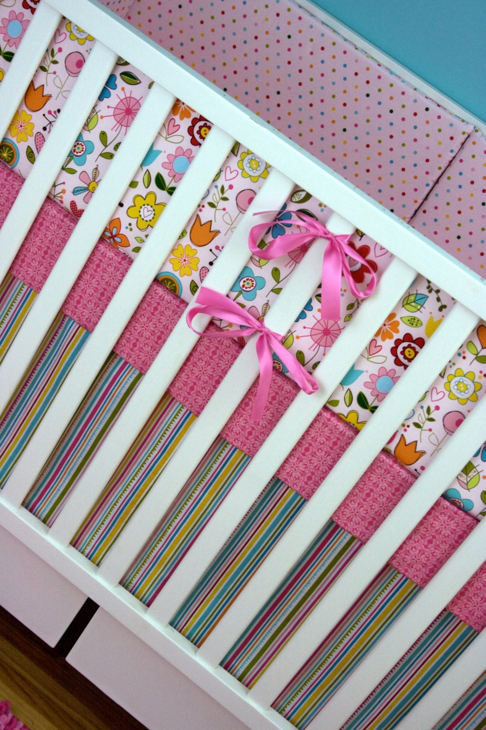 Bumpers/ Sheet/ Skirt/ Changing Pad Cover (Modern Baby Bedding Crib Set)