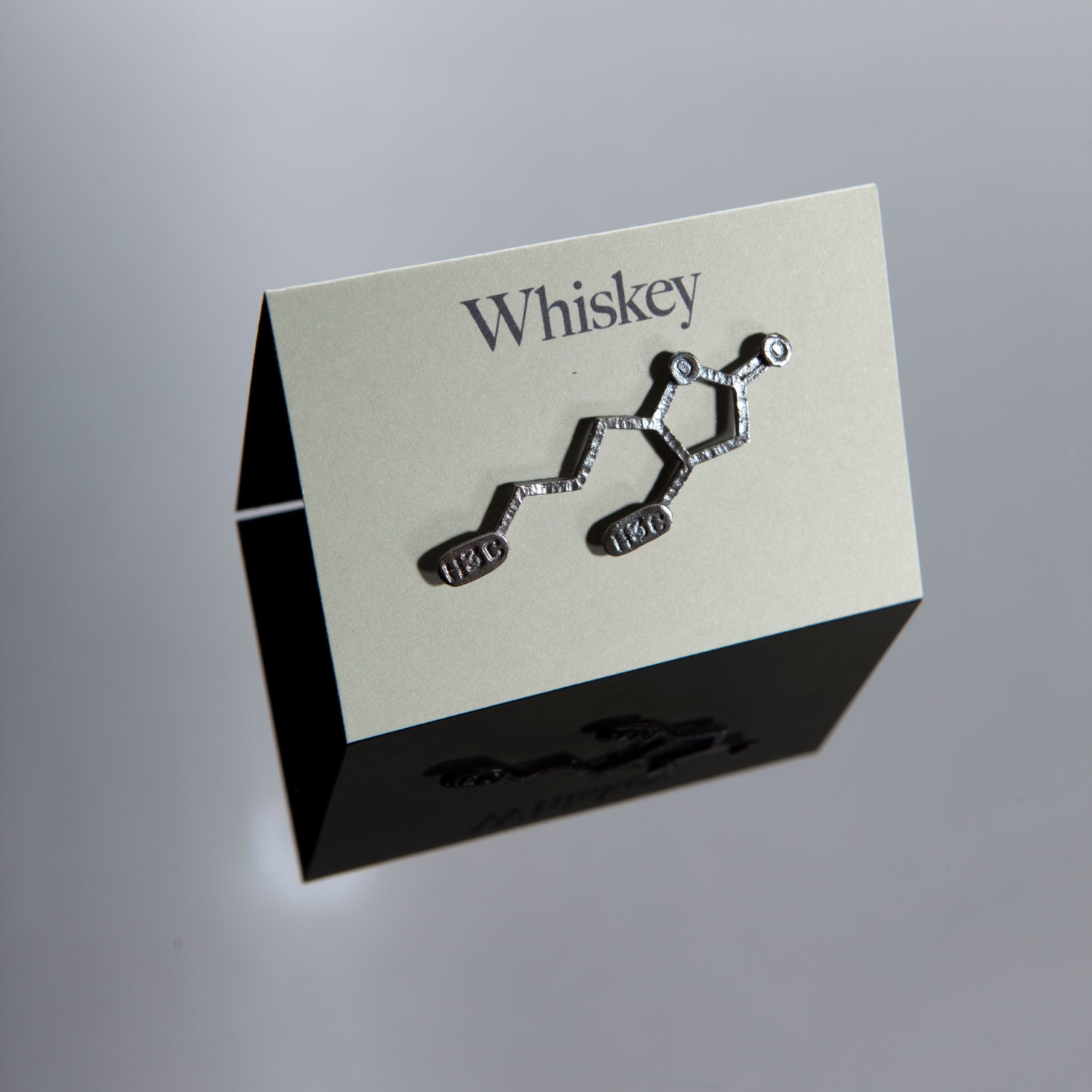 Whiskey Chemical Structure Pin in Sterling Silver