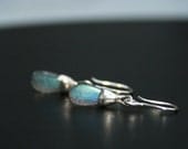 dainty sterling silver earrings with natural labradorite drops