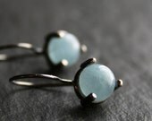 Icy blue aquamarine and sterling silver earrings, light blue aquamarine earrings