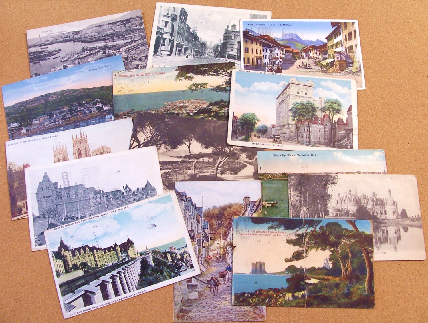 VINTAGE Antique POSTCARDS Location Postcards Originals Handwritten Notes Fourteen (14) Postcard Vintage Paper Destash (Y142)