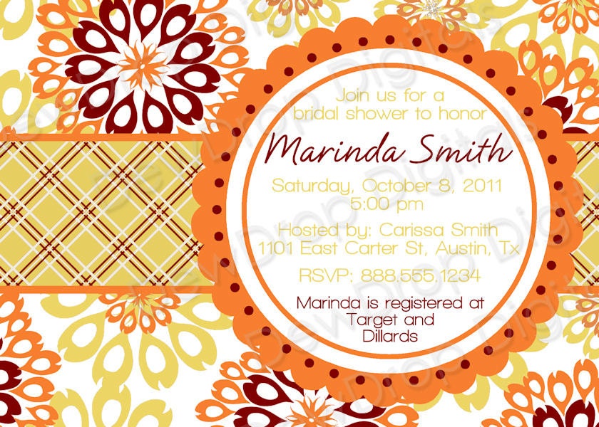 Customized Floral Chic Bridal Wedding Shower Invitation Digital File Bride DIY YOU PRINT Invite