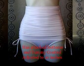Rita Adjustable Length Skirt with Attached Tummy Control  Bottoms in White