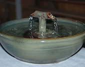 Cat Drinking Fountain, Ceramic, Handmade, Foodsafe -  "2Zen" - 11 Inch Diameter