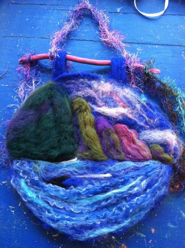 Needle felted Na'Pali Coast Wallhanging