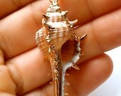 Slender Conch Shell Necklace- Laced with Liquid Rose Gold- MALIBU Collection- Summer 2013