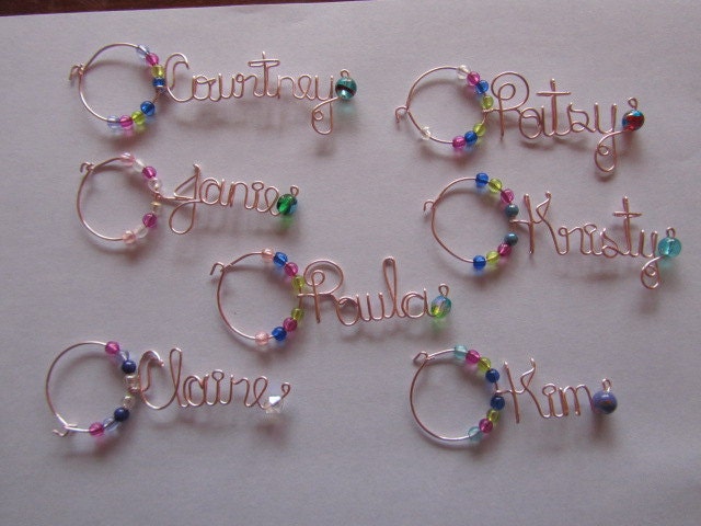 Xmas gift, Wine Charms, Personalized Wine Charms, Shower Gift, Wedding, Glass Wine Charm, Wedding Favors