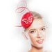 Royal Derby Fascinator Red Headpiece Cocktail Mini Hat Butterfly Weddings Races Swarovski Rhinestones Head Piece