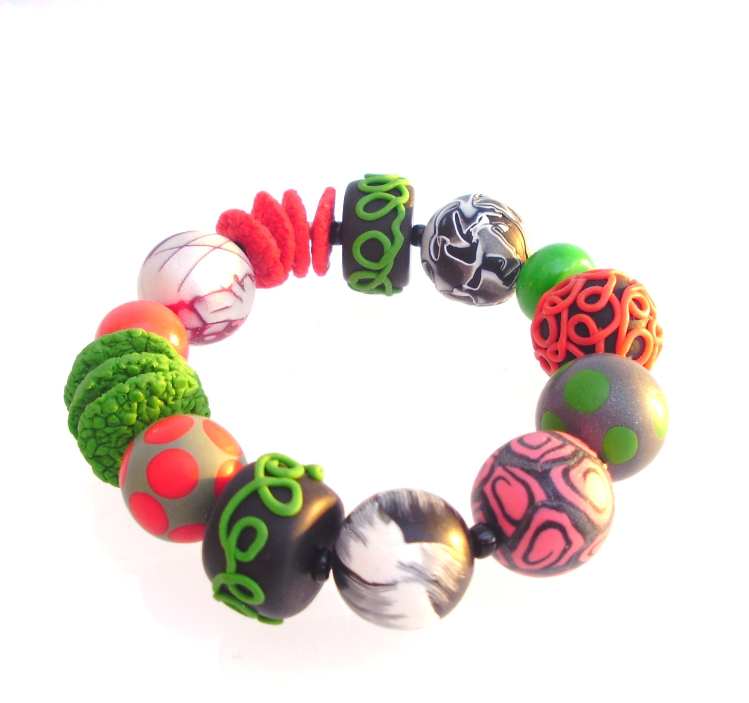 FLORA Bracelet in Polymer Clay Chic and Original for her Present under 60 USD