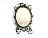 Mirror Mirror on the Wall Twisted Wire Ivy Leaves Beveled Glass Shabby Antique Looking Glass